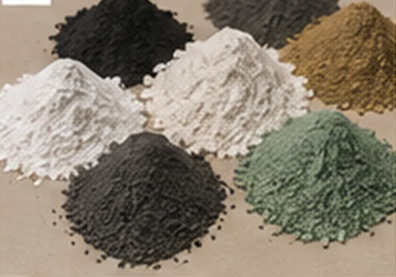 Powdered mineral samples representing global critical-mineral supply chains