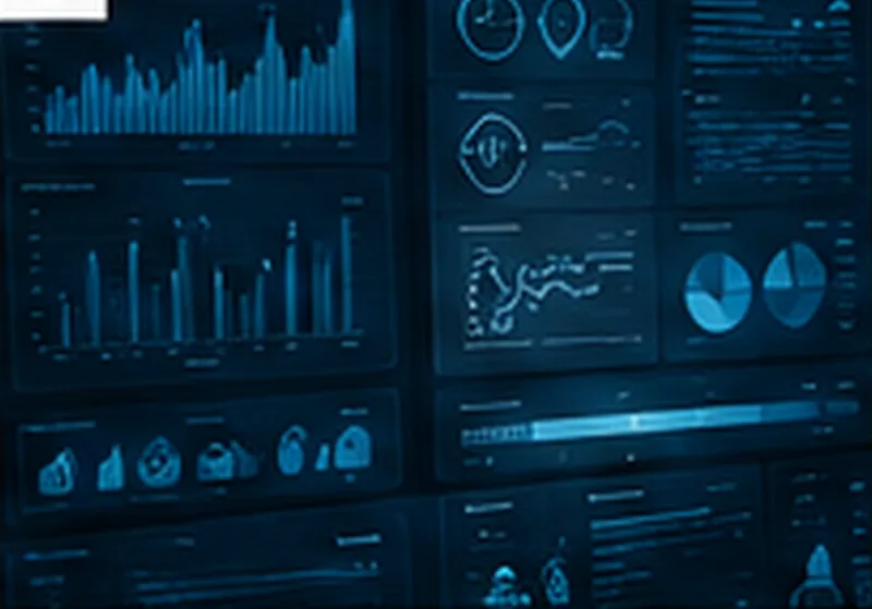 Digital dashboards showing operational analytics and business intelligence