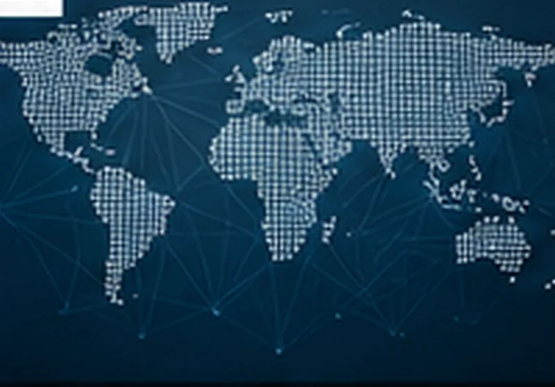 Connected world map representing international market access